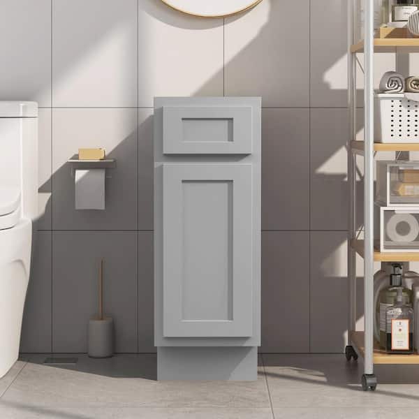 Vanity Art 12 in. W x 21 in. D x 32.5 in. H 1-Drawer Bath Vanity Cabinet Only in Gray