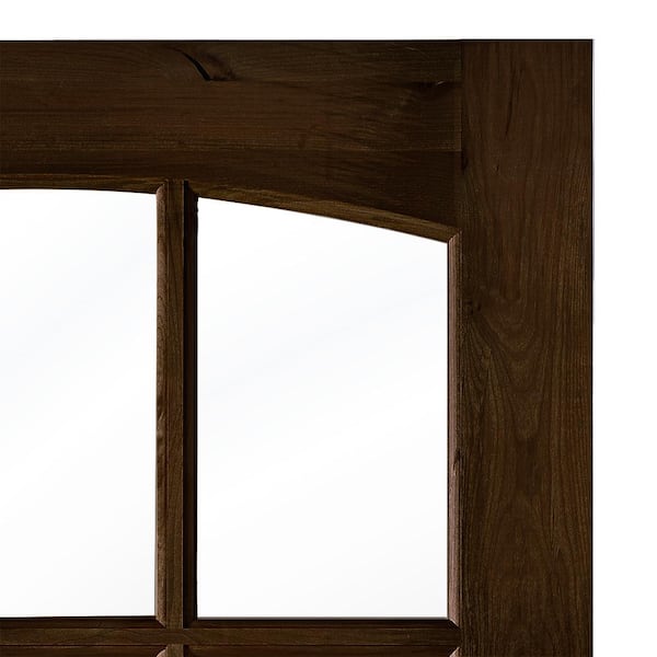 DIY RTA Kit 32 in. x 80 in. Right-Handed Arched Clear Glass Black Stain Knotty Alder Wood Ready To Assemble Front Door