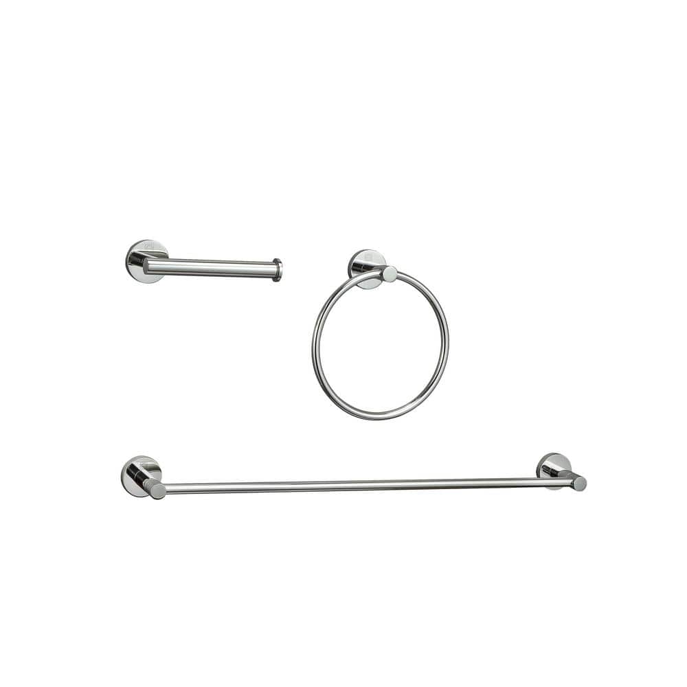 Timeless Home 3-Piece Bath Hardware Set with Mounting Hardware in Chrome