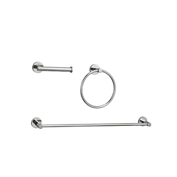 Unbranded Timeless Home 3-Piece Bath Hardware Set with Mounting Hardware in Chrome