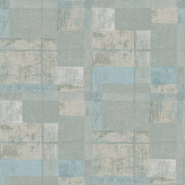 The Wallpaper Company 8 in. x 10 in. Neutral Ethnic Plaid Wallpaper Sample
