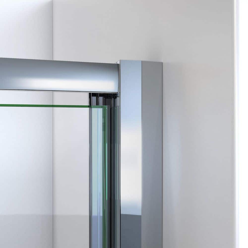 Flex Chrome Semi-Frameless Shower Door with Acrylic Wall Kit