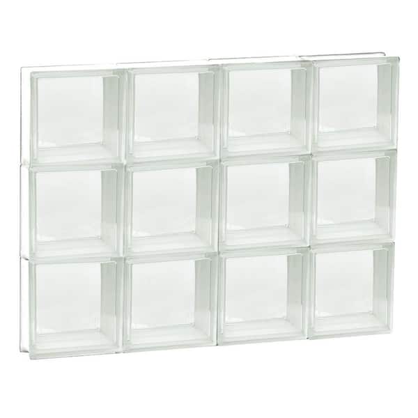 Clearly Secure 31 in. x 23.25 in. x 3.125 in. Frameless Non-Vented Clear Glass Block Window