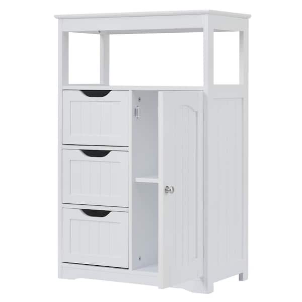 Virubi 22 in. W x 12 in. D x 34 in. H Modern White Linen Cabinet