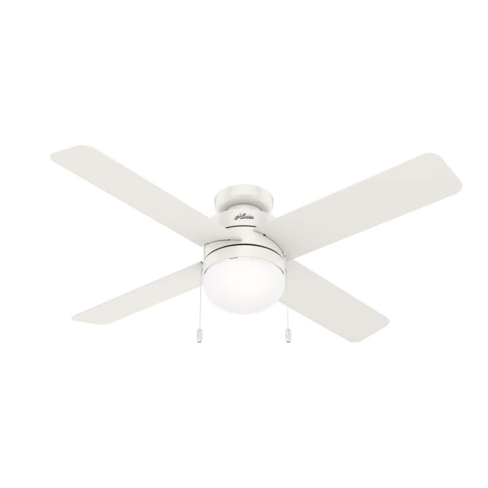 Hunter Timpani 52 in. LED Indoor Fresh White Ceiling Fan with Light Kit ...