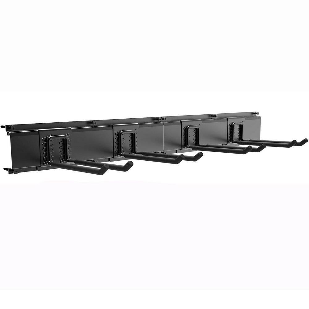 32 in. Black Steel Waterproof Scratch-Resistant Wall Rack with Extra-Long Hooks and Rails for Garage Tool Storage price history on PriceWatchPro