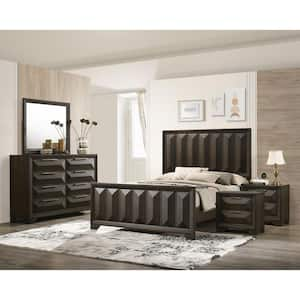 Pinnete 5-Piece Espresso Wood Queen Bedroom Set