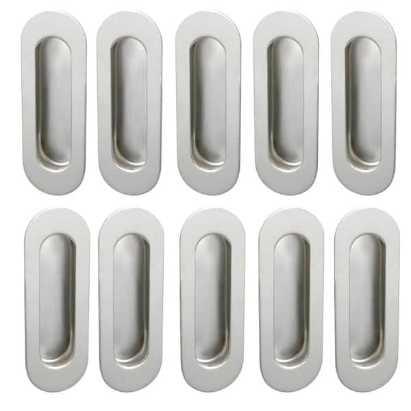 INOX FHIX 4-3/4 in. L Polished Stainless Steel Round Edge Oblong Flush Cup Pull (10-Pack)