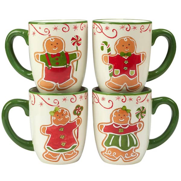Gingerbread Man Christmas Holiday Coffee Tea Ceramic Mug Office Work Cup  Gift 15 Oz