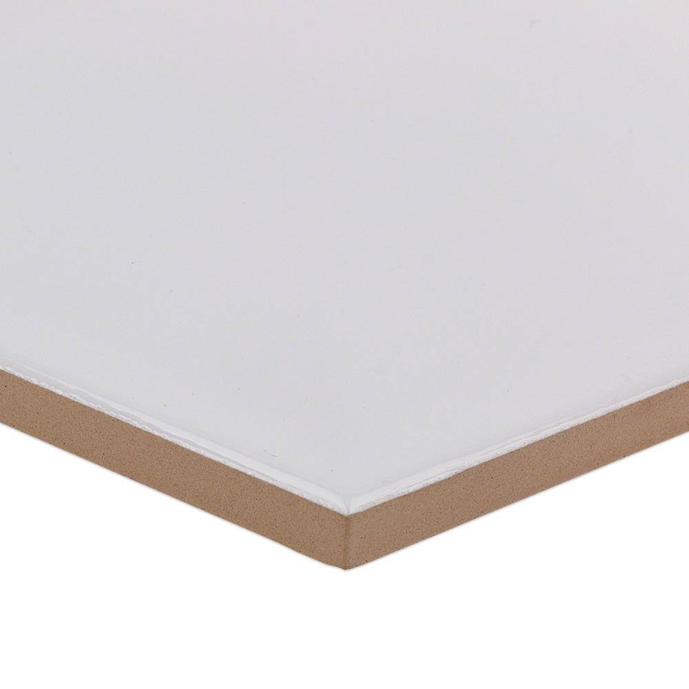 David Collection Polished White Ceramic Hexagon Wall Tile