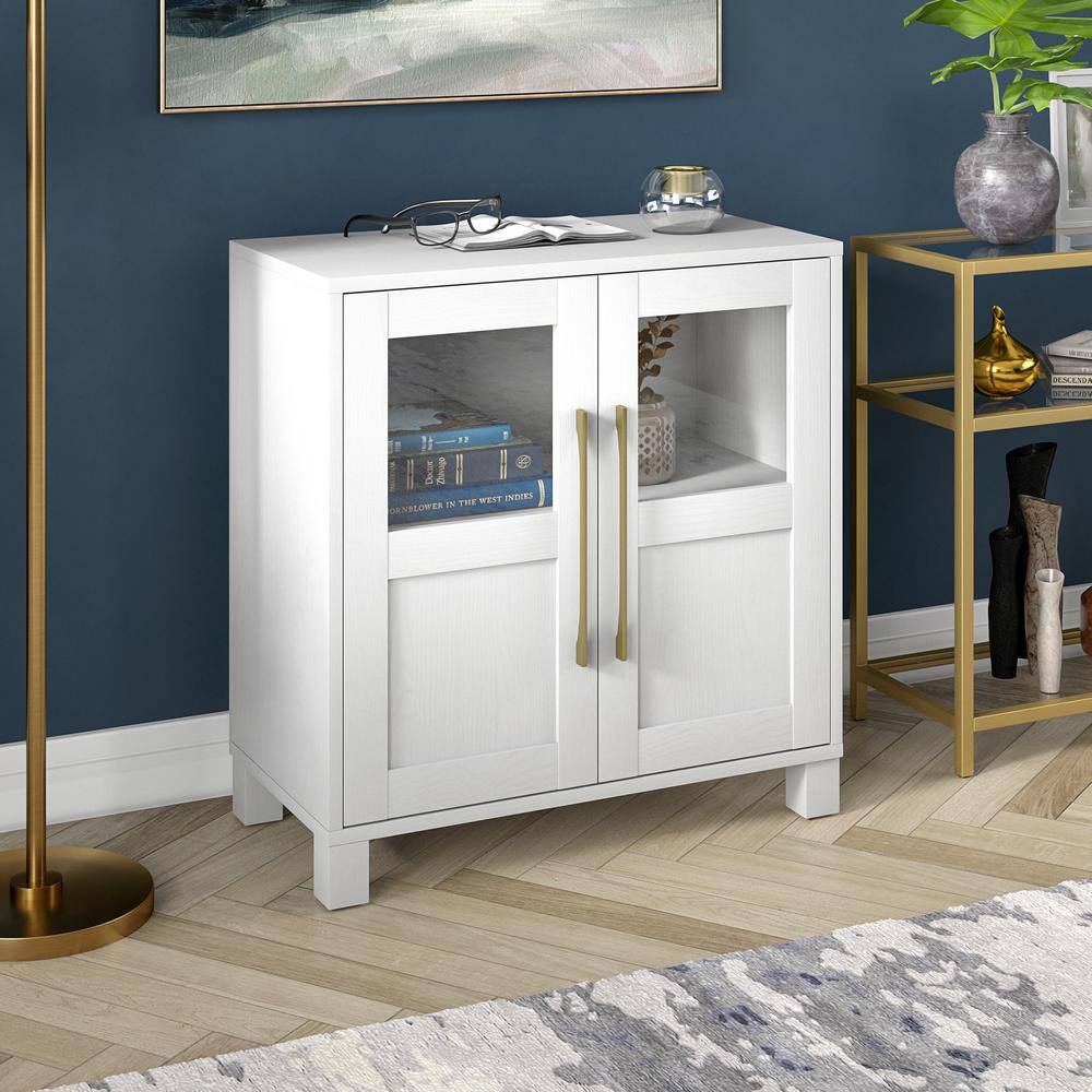 White MDF Freestanding Office Cabinet with Adjustable Shelving