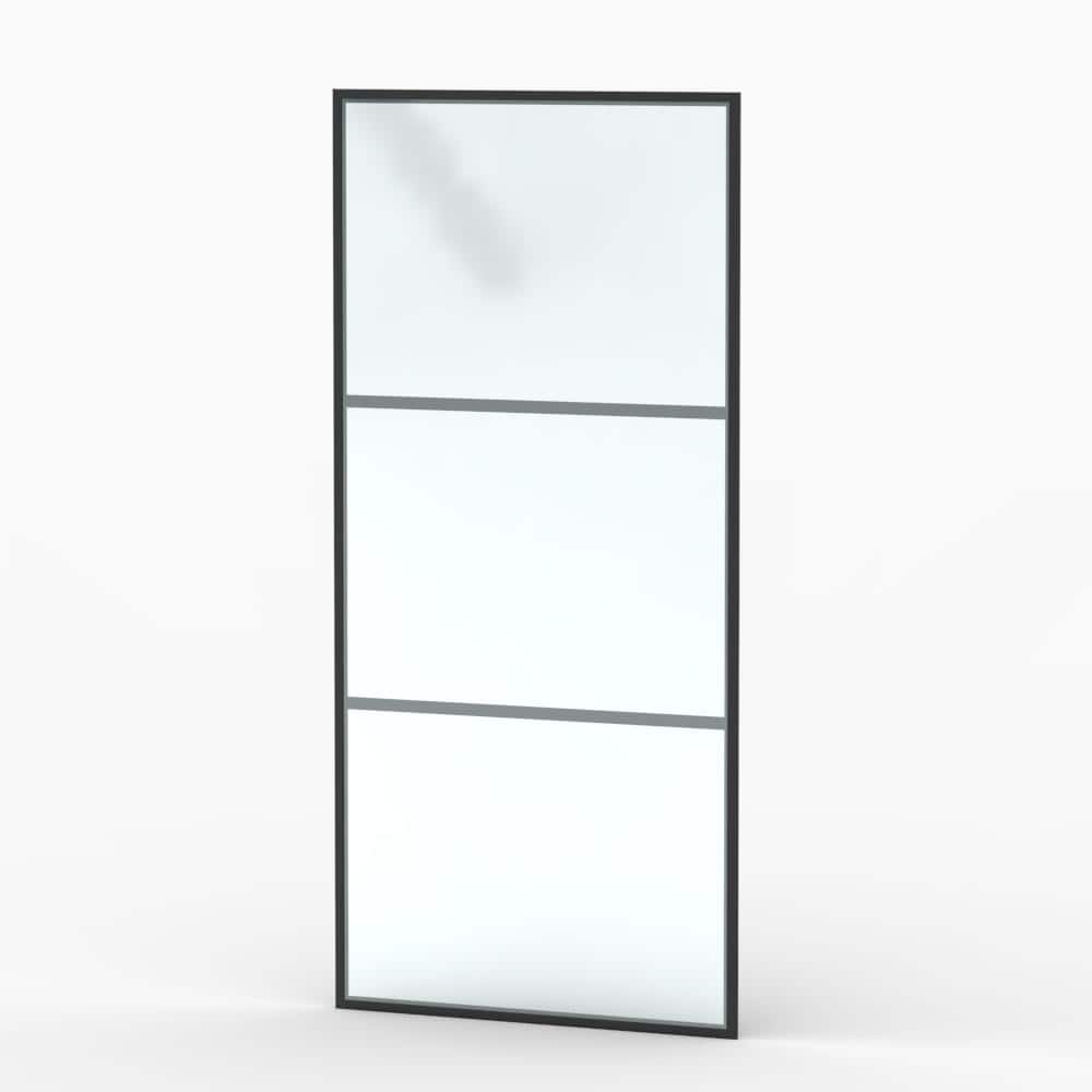 ANGELES HOME 34 in. W. x 72 in. H Fixed Framed Shower Door in Matte