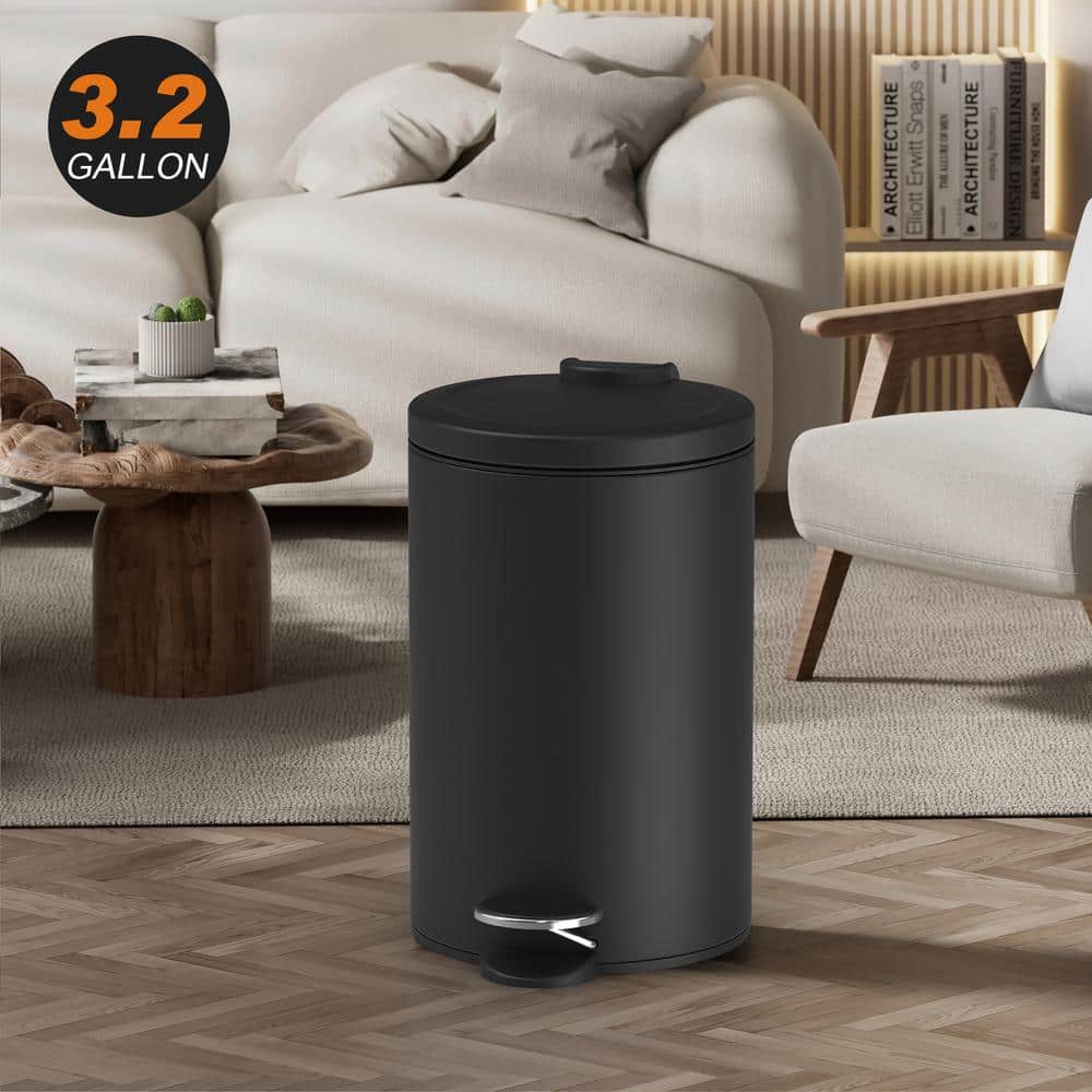 Black Metal Step-On Trash Can Combo with Pedal for Kids