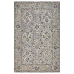 Hand-Tufted Wool Oriental Indoor Area Rug LR81285 5 ft. x 7 ft. 9 in. Blue