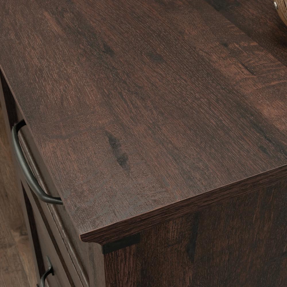 Rustic Cedar Wood Desk with Drawers and Filing Cabinet