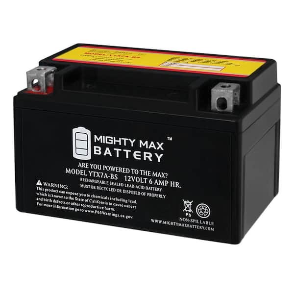 MIGHTY MAX BATTERY 12-Volt 6 Ah 105 CCA Sealed Lead Acid (SLA) AGM Powersport Battery