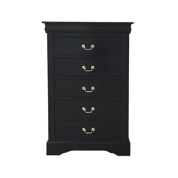 Acme Furniture Louis Philippe III Black Chest with Wood Frame 48 in. x 18 in. x 32 in.