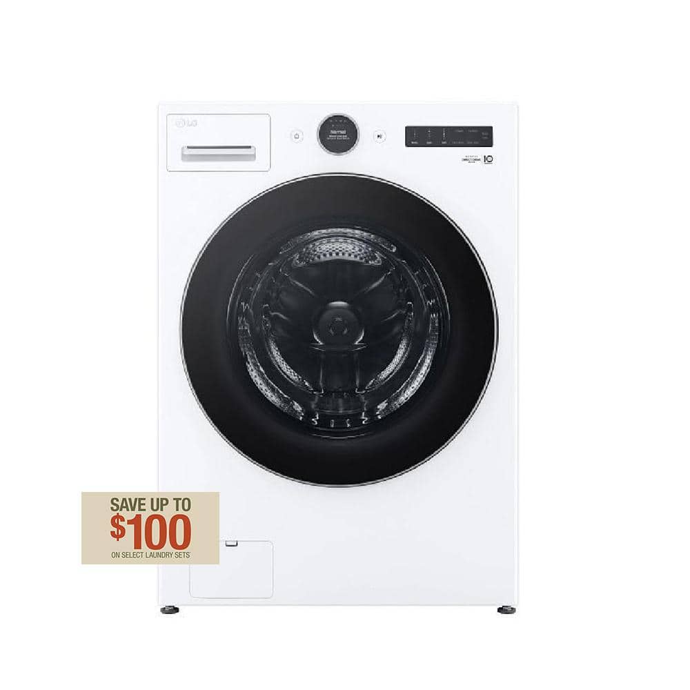 LG 4.5 cu. ft. Stackable SMART Front Load Washer in White with