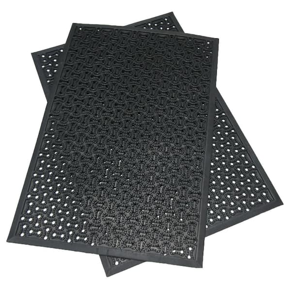 Dura-Scraper Drainage 36 in. x 60 in. Black Commercial Rubber Indoor/Outdoor Door Mat