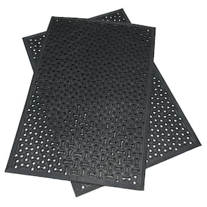 Dura-Scraper Drainage 48 in. x 72 in. Black Commercial Rubber Indoor/Outdoor Door Mat