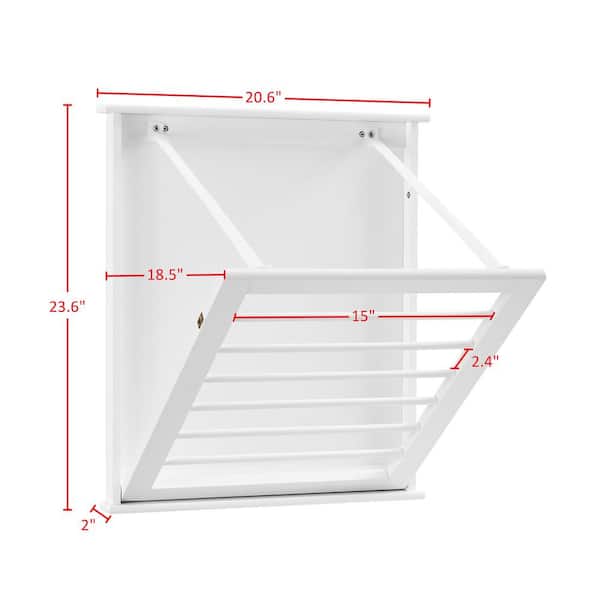 STEP UP 40 in. Indoor/Outdoor White Retractable Wall Mount Drying