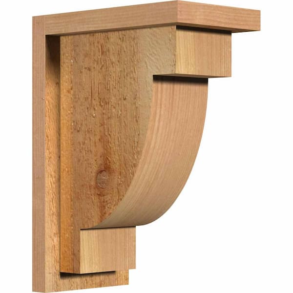 Ekena Millwork 6 in. x 10 in. x 14 in. Western Red Cedar Alpine Rough Sawn Corbel with Backplate