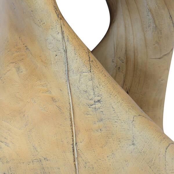 Natural MGO Outdoor Twist Shape Side Table, Wood-like Texture