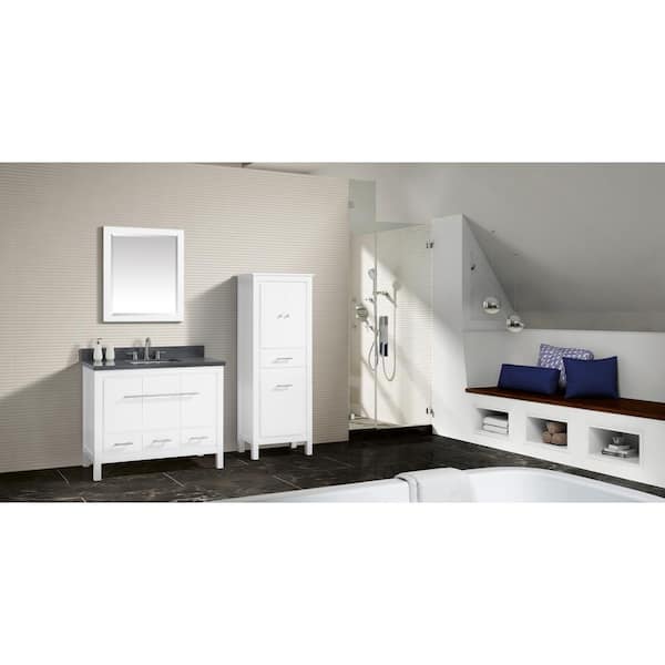 Riley 43 in. W x 22 in. D x 34.8 in. H Bath Vanity in White with Quartz Vanity Top in Gray with Basin
