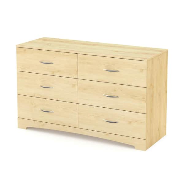 South Shore Step One 6-Drawer Natural Maple Dresser