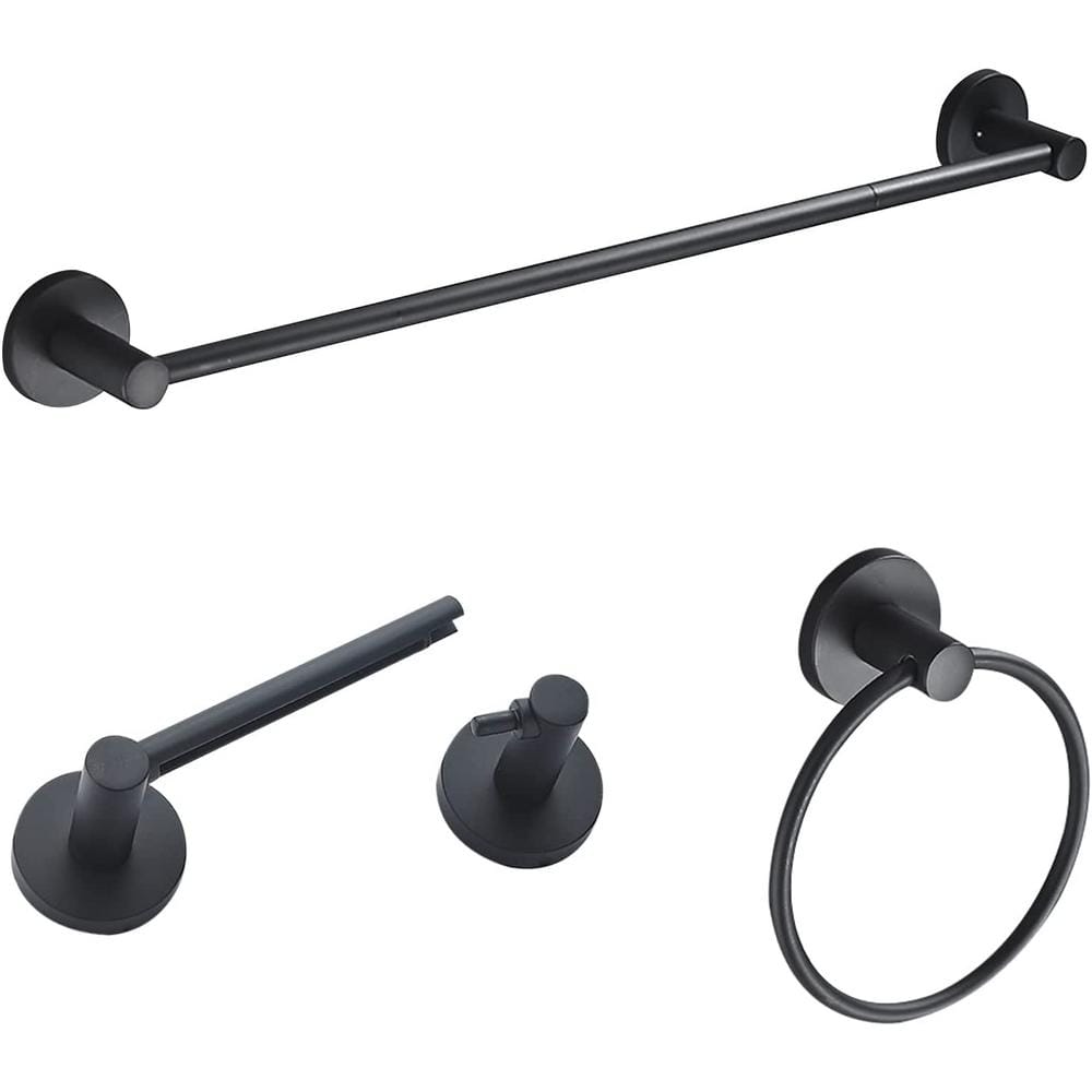 Matte Black Bathroom Hardware Accessory Set, 24 Towel rack