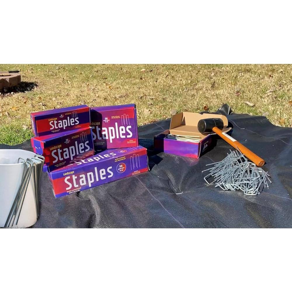 12-Inch Galvanized Steel Landscape Staples, 50-Pack