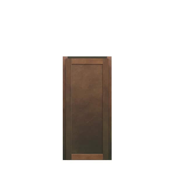 Kunal Kitchens Amherst Shaker 12 in. W x 36 in. H x 12 in. D in Walnut Plywood Assembled Wall End Corner Standard Cabinet