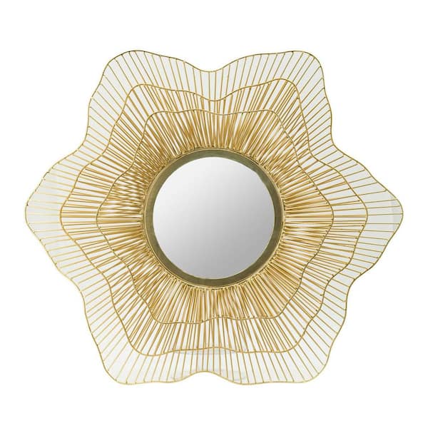 Unbranded 27 in W x 27 in. H Metal Mirror, Wall Mounted Mirror Home Decor, Modern Unique Mirror for Bathroom Living Room Entryway