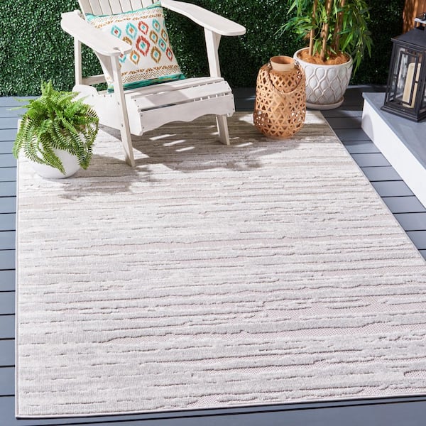 Cabana 4 ft. x 6 ft. Gray/Ivory Abstract Area Rug