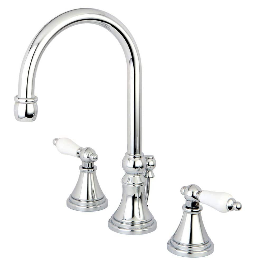 Kingston Brass Governor 2-Handle High Arc 8 in. Widespread Bathroom ...