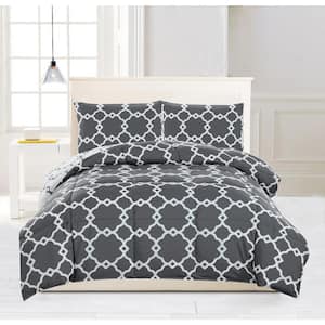 Greyson 3-Piece Grey Full/Queen Comforter Set