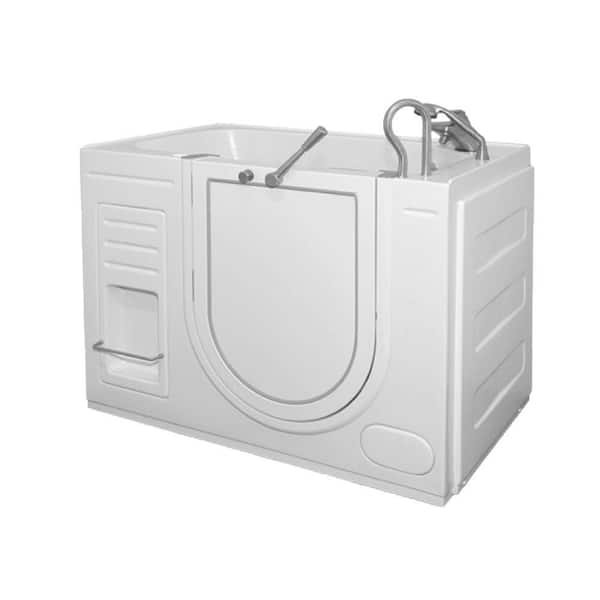 Ella Oasis 4.27 ft. x 26 in. Outward Swing Air Massage Walk-In Bathtub in White with Right Drain