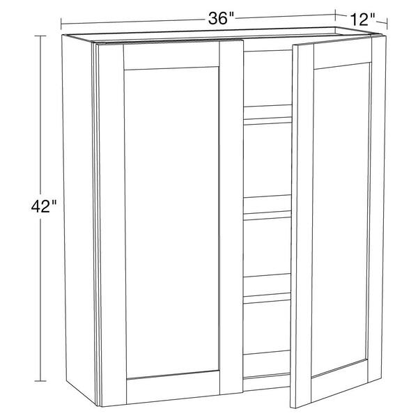 Home Decorators Collection - Washington 36 in. W x 12 in. D x 42 in. H Assembled Plywood Wall Kitchen Cabinet in Vanguard Oak with Soft Close Doors