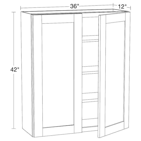 Contractor Express Cabinets Arlington Vessel Blue Plywood Shaker Assembled Blind Corner Kitchen Cabinet Sft CLS Left 36 in W x 24 in D x 34.5 in H