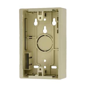 1-Gang 1.45 in. Box Depth Surface Mount Back Box, Ivory