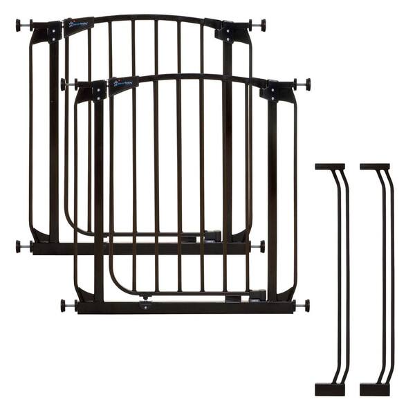 Dreambaby Chelsea 29.5 in. H Black Standard Height Auto-Close Security Gate Value Pack with 2 Gates and 2 Extensions