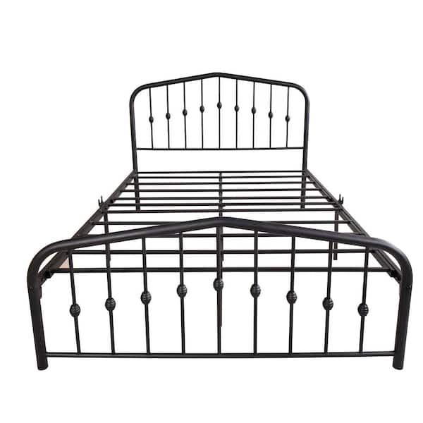 GZMR Modern Full Size Black Metal Bed Frame with Headboards GZ-ZHFU ...