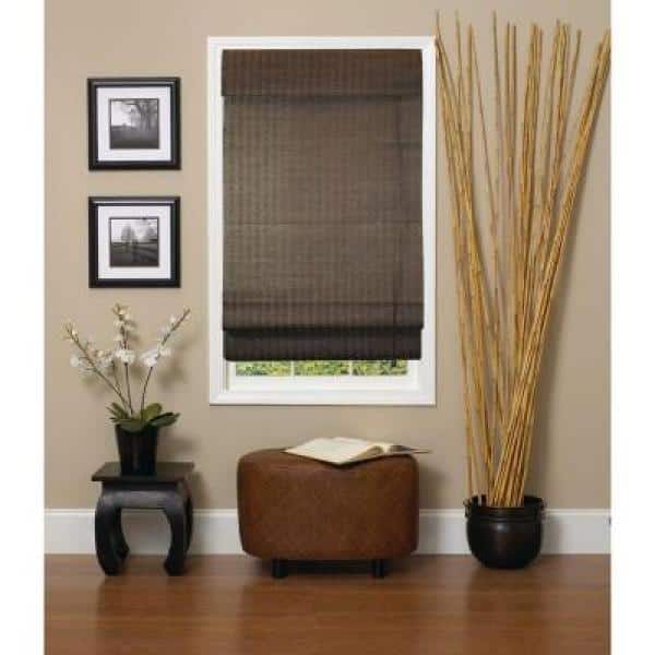 Radiance 60 in. x 72 in. Natural Espresso Fiber Roman