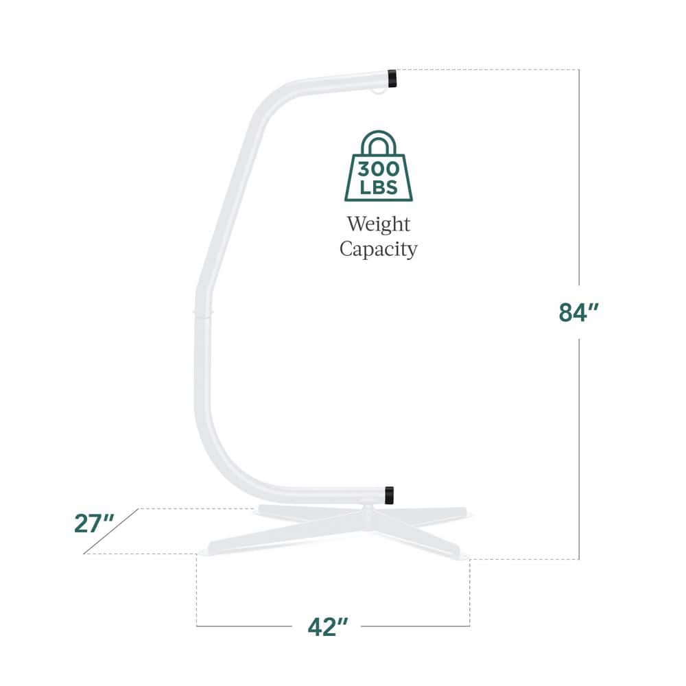 White Weather-Resistant Metal Hanging Hammock Chair Stand
