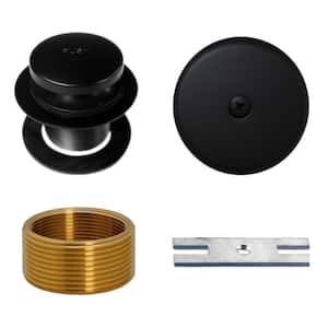 Universal Tip-Toe Bathub Drain Trim Kit with 1-1/2 in. Adapter Bushing and Converter Bracket, Matte Black