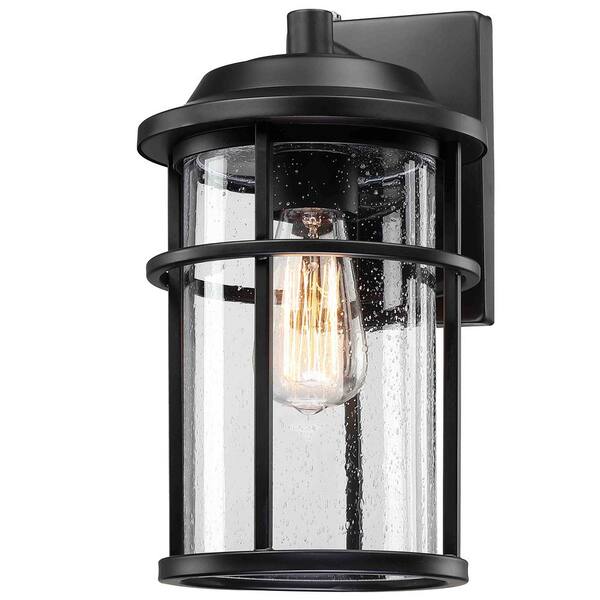 Uixe 13 in.1-Light Matte Black Hardwired Outdoor Wall
