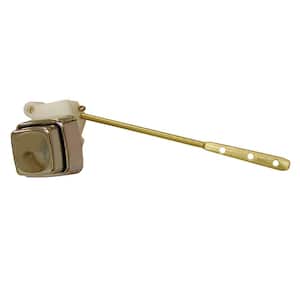 Universal Push Button Toilet Tank Trip Lever for Front Left Mount with 8 in. Brass Arm & ABS Handle in Chrome Plated