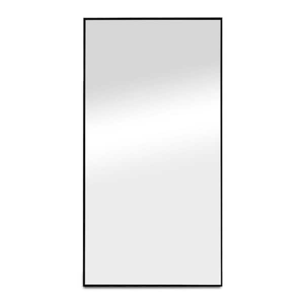 Unbranded Black 32 in. W x 71 in. Metal Wall Mirror, Full Length Mirror, Modern Design Standing Floor Mirror