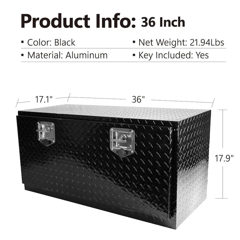 48 Gal. Aluminum Deck Box, Tread Toolbox with Lock