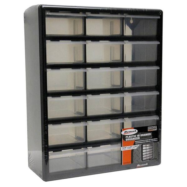 Homak 18-Compartment Storage Small Parts Organizer in Black